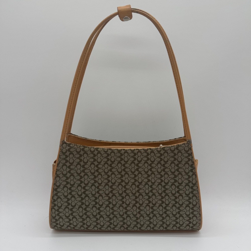 Vintage‎ Mini Monogram Print Shoulder Bag Brown Tan Women's Handbag Purse